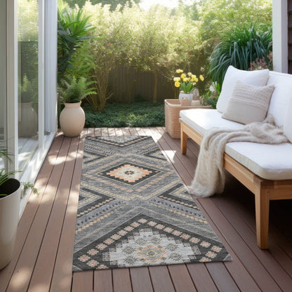 LOOMLAN Rugs Solene Gray Washable Indoor-Outdoor Rug