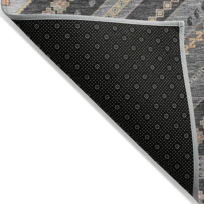 LOOMLAN Rugs Solene Gray Washable Indoor-Outdoor Rug