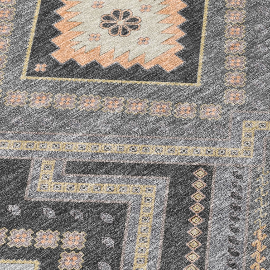 LOOMLAN Rugs Solene Gray Washable Indoor-Outdoor Rug