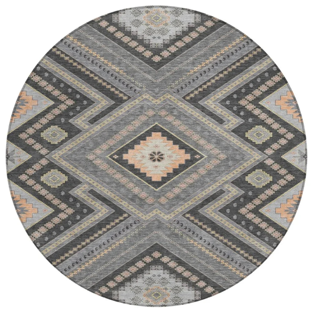 LOOMLAN Rugs Solene Gray Washable Indoor-Outdoor Rug