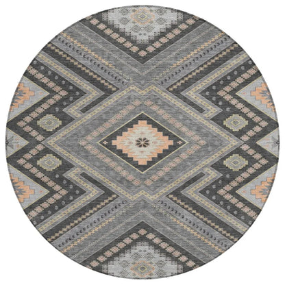 LOOMLAN Rugs Solene Gray Washable Indoor-Outdoor Rug