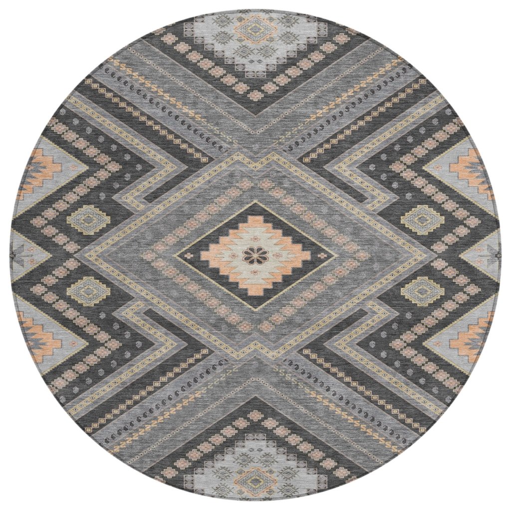 LOOMLAN Rugs Solene Gray Washable Indoor-Outdoor Rug