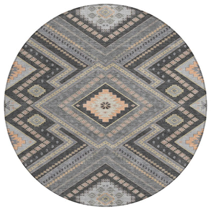 LOOMLAN Rugs Solene Gray Washable Indoor-Outdoor Rug