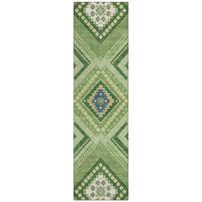 LOOMLAN Rugs Solene Green Washable Indoor-Outdoor Rug