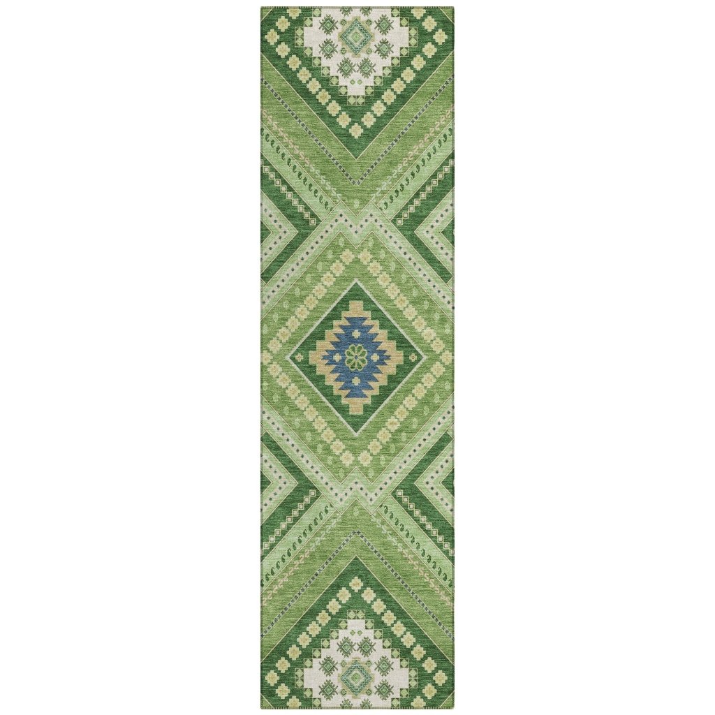 LOOMLAN Rugs Solene Green Washable Indoor-Outdoor Rug