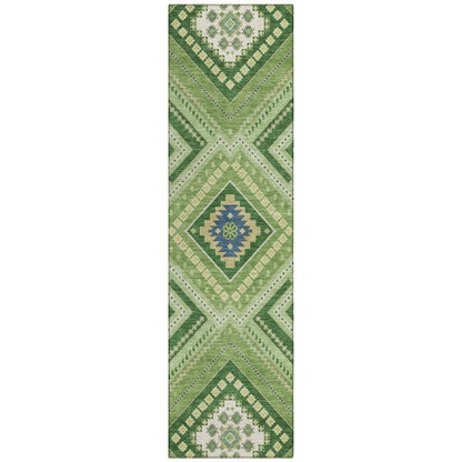 LOOMLAN Rugs Solene Green Washable Indoor-Outdoor Rug