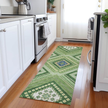 LOOMLAN Rugs Solene Green Washable Indoor-Outdoor Rug
