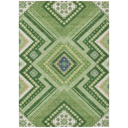 LOOMLAN Rugs Solene Green Washable Indoor-Outdoor Rug