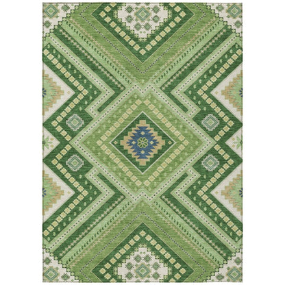 LOOMLAN Rugs Solene Green Washable Indoor-Outdoor Rug