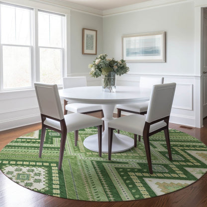 LOOMLAN Rugs Solene Green Washable Indoor-Outdoor Rug