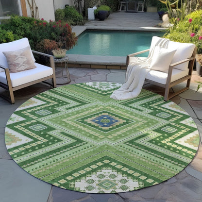 LOOMLAN Rugs Solene Green Washable Indoor-Outdoor Rug