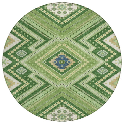 LOOMLAN Rugs Solene Green Washable Indoor-Outdoor Rug