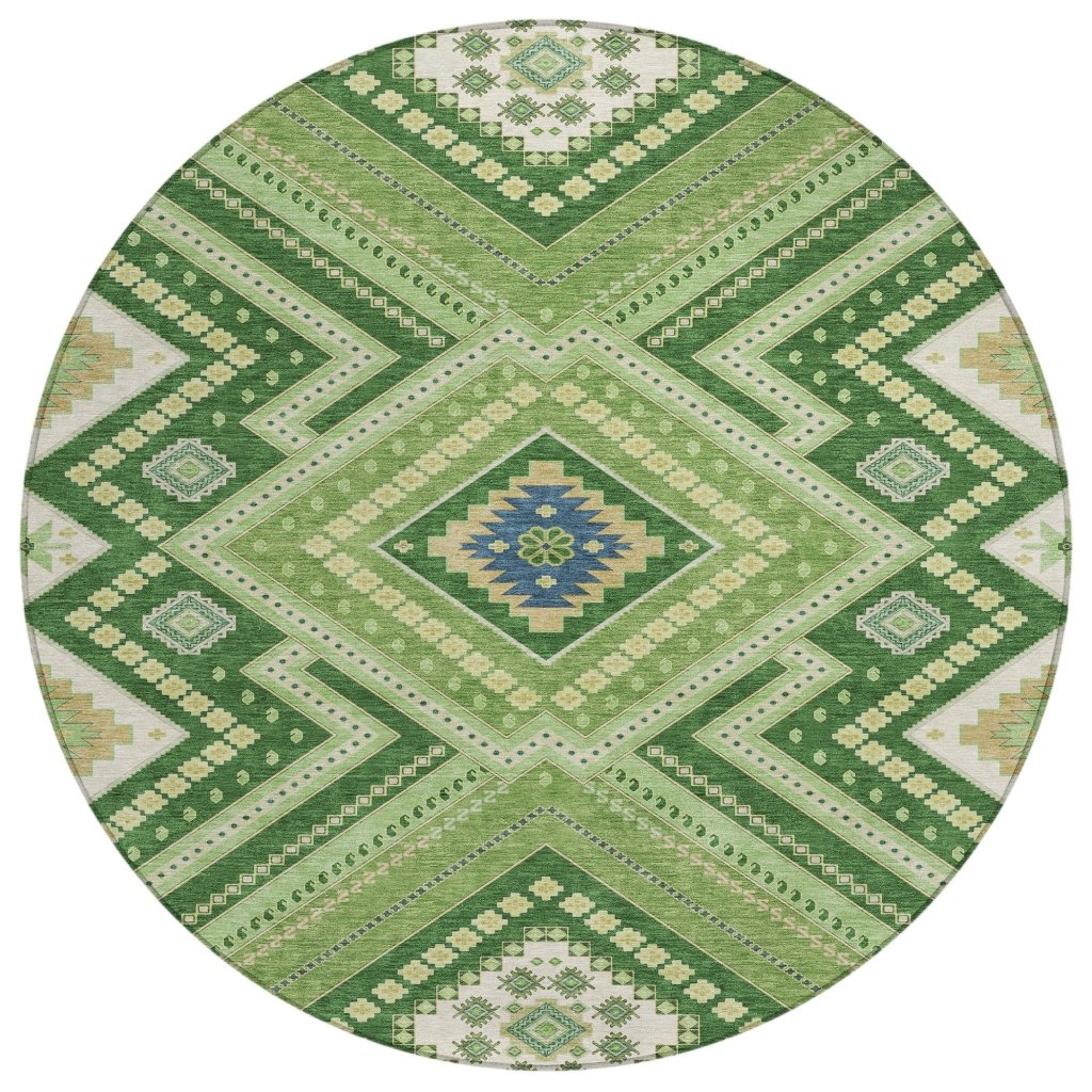 LOOMLAN Rugs Solene Green Washable Indoor-Outdoor Rug