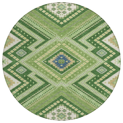 LOOMLAN Rugs Solene Green Washable Indoor-Outdoor Rug