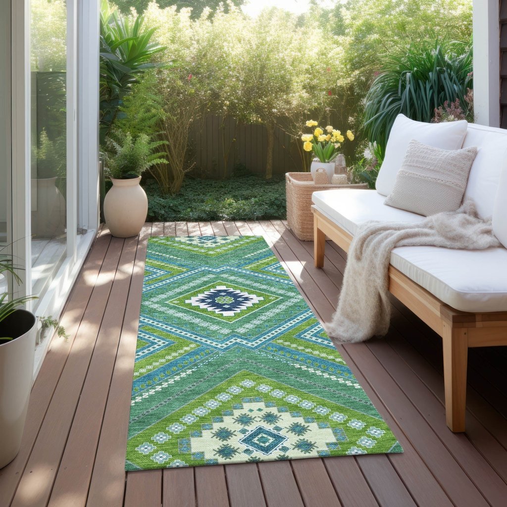 LOOMLAN Rugs Solene Lime Washable Indoor-Outdoor Rug