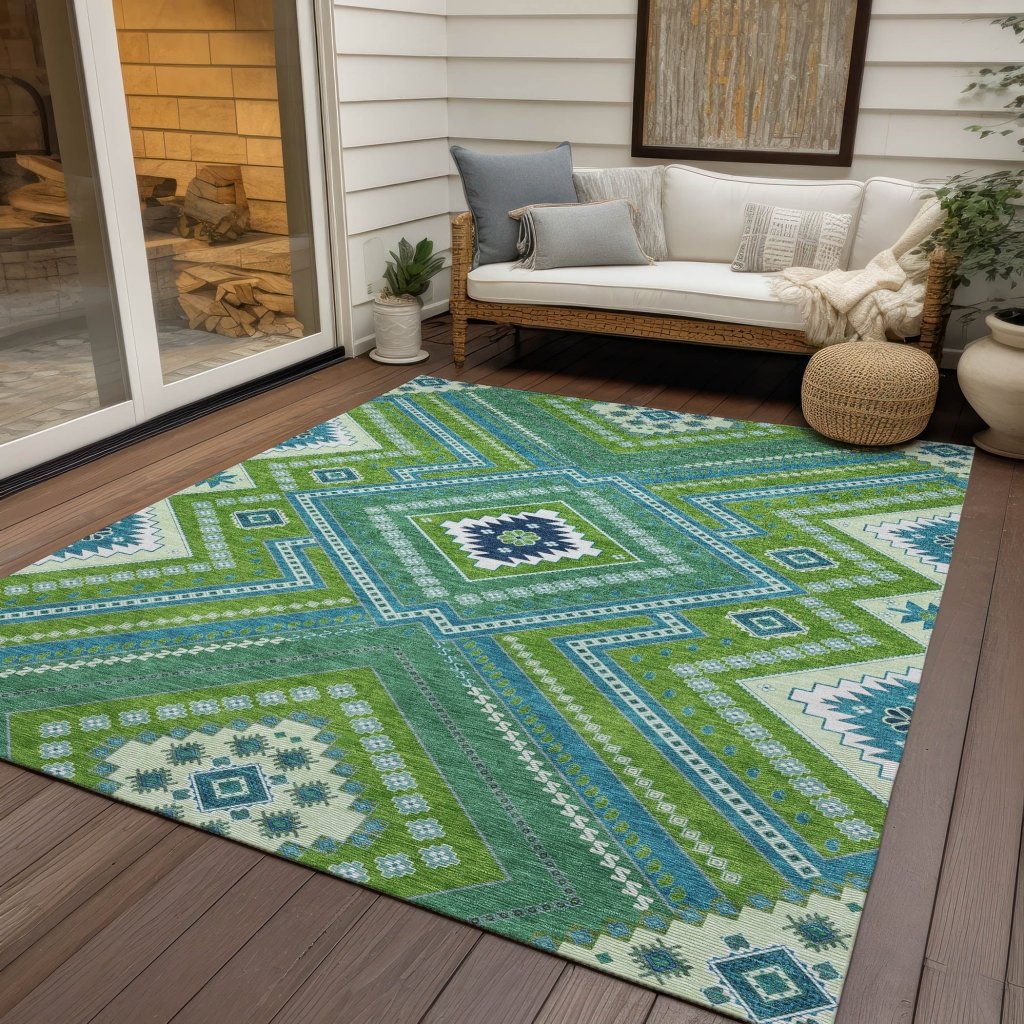 LOOMLAN Rugs Solene Lime Washable Indoor-Outdoor Rug