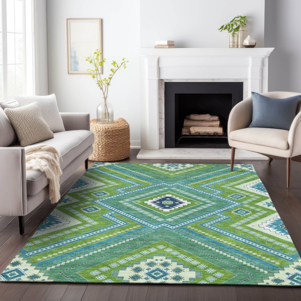 LOOMLAN Rugs Solene Lime Washable Indoor-Outdoor Rug