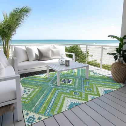 LOOMLAN Rugs Solene Lime Washable Indoor-Outdoor Rug