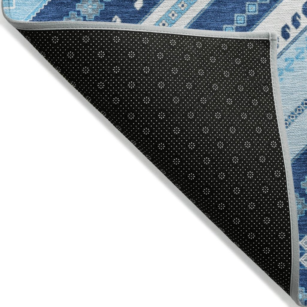 LOOMLAN Rugs Solene Navy Washable Indoor-Outdoor Rug