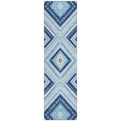 LOOMLAN Rugs Solene Navy Washable Indoor-Outdoor Rug