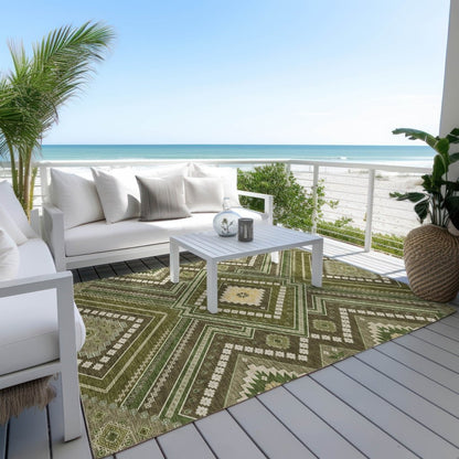 LOOMLAN Rugs Solene Olive Washable Indoor-Outdoor Rug