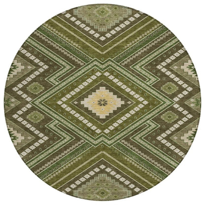 LOOMLAN Rugs Solene Olive Washable Indoor-Outdoor Rug