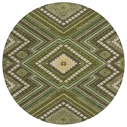 LOOMLAN Rugs Solene Olive Washable Indoor-Outdoor Rug