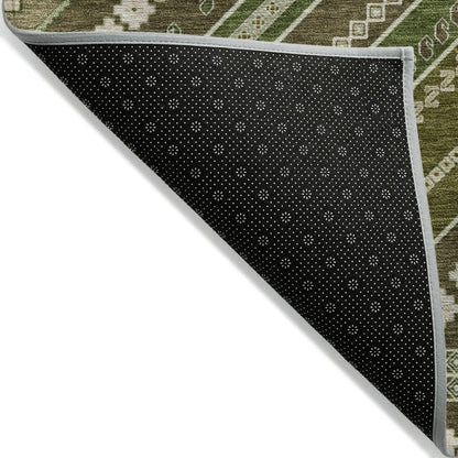 LOOMLAN Rugs Solene Olive Washable Indoor-Outdoor Rug