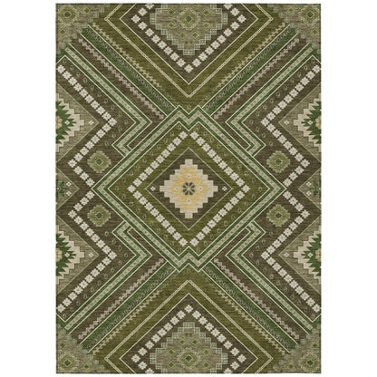 LOOMLAN Rugs Solene Olive Washable Indoor-Outdoor Rug