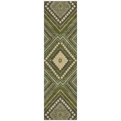 LOOMLAN Rugs Solene Olive Washable Indoor-Outdoor Rug