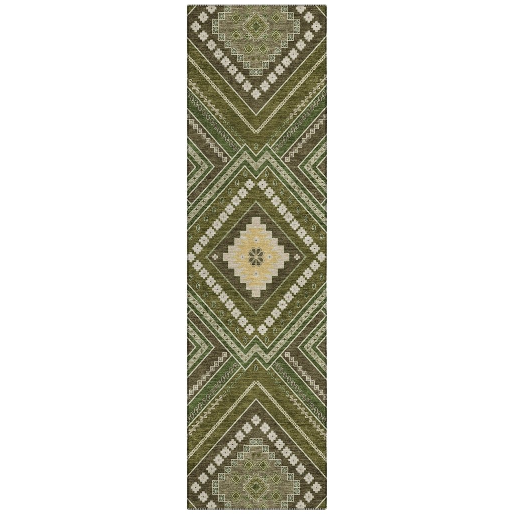 LOOMLAN Rugs Solene Olive Washable Indoor-Outdoor Rug
