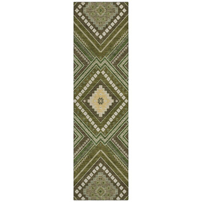 LOOMLAN Rugs Solene Olive Washable Indoor-Outdoor Rug