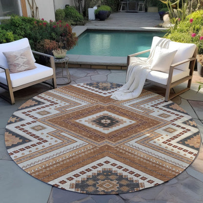 LOOMLAN Rugs Solene Orange Washable Indoor-Outdoor Rug