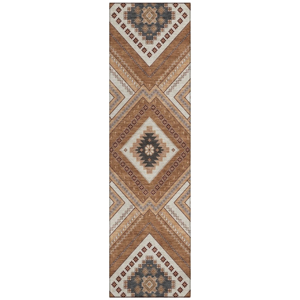 LOOMLAN Rugs Solene Orange Washable Indoor-Outdoor Rug