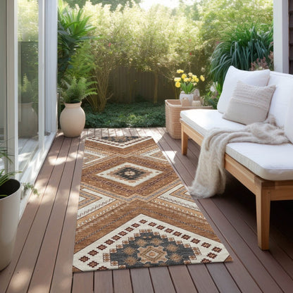 LOOMLAN Rugs Solene Orange Washable Indoor-Outdoor Rug