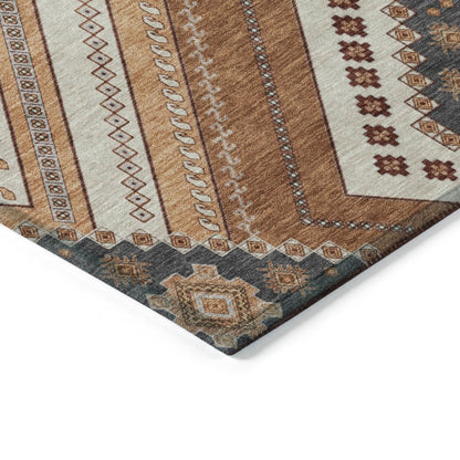 LOOMLAN Rugs Solene Orange Washable Indoor-Outdoor Rug