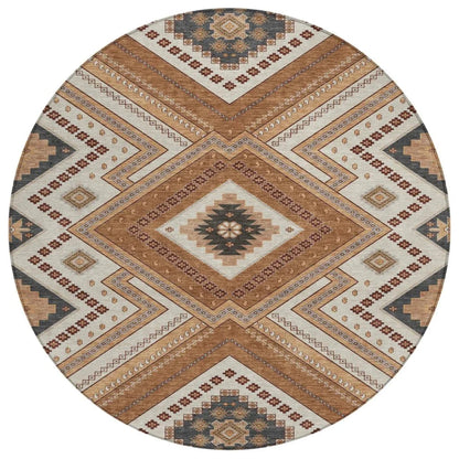 LOOMLAN Rugs Solene Orange Washable Indoor-Outdoor Rug