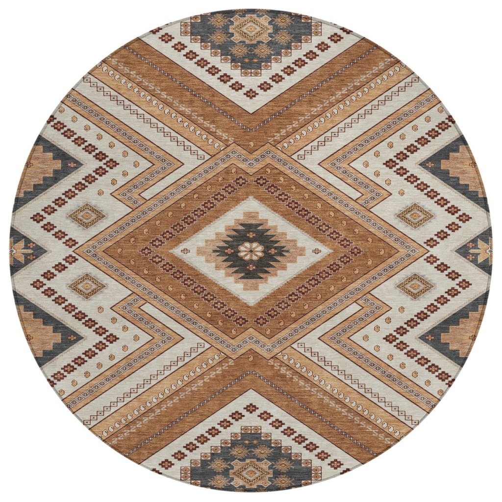 LOOMLAN Rugs Solene Orange Washable Indoor-Outdoor Rug