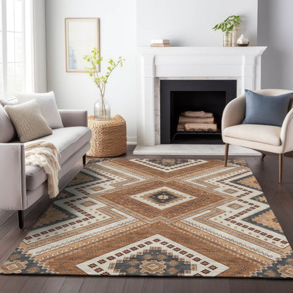 LOOMLAN Rugs Solene Orange Washable Indoor-Outdoor Rug