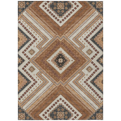 LOOMLAN Rugs Solene Orange Washable Indoor-Outdoor Rug