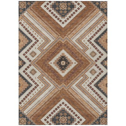 LOOMLAN Rugs Solene Orange Washable Indoor-Outdoor Rug
