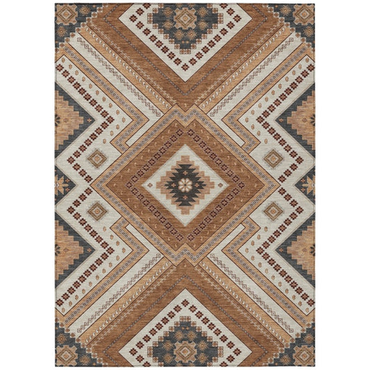 LOOMLAN Rugs Solene Orange Washable Indoor-Outdoor Rug