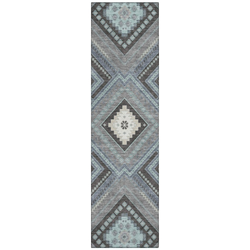 LOOMLAN Rugs Solene Pewter Washable Indoor-Outdoor Rug