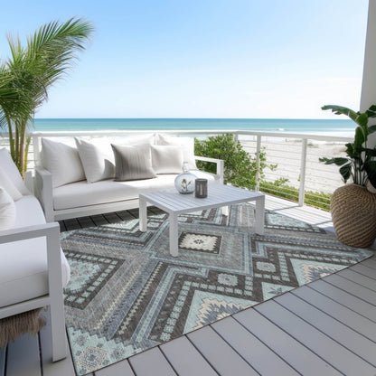 LOOMLAN Rugs Solene Pewter Washable Indoor-Outdoor Rug