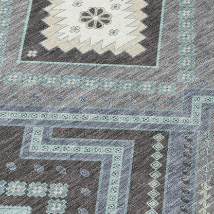 LOOMLAN Rugs Solene Pewter Washable Indoor-Outdoor Rug
