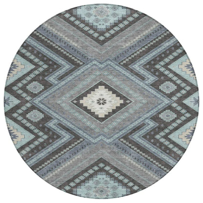 LOOMLAN Rugs Solene Pewter Washable Indoor-Outdoor Rug