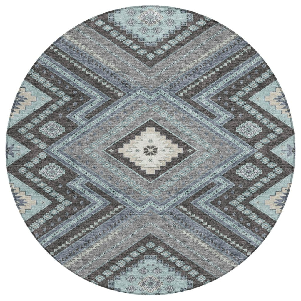 LOOMLAN Rugs Solene Pewter Washable Indoor-Outdoor Rug