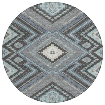 LOOMLAN Rugs Solene Pewter Washable Indoor-Outdoor Rug