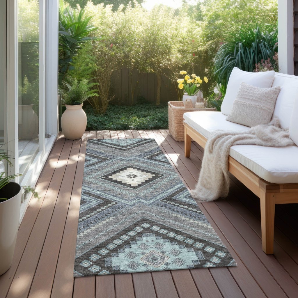 LOOMLAN Rugs Solene Pewter Washable Indoor-Outdoor Rug