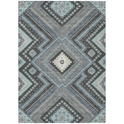 LOOMLAN Rugs Solene Pewter Washable Indoor-Outdoor Rug